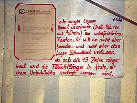 Plakat zum Hungerstreik